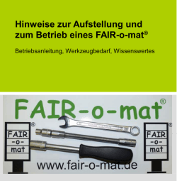 Infobooklet und Betriebsanleitung für den FAIR-o