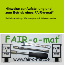 Infobooklet und Betriebsanleitung f&uuml;r den FAIR-o