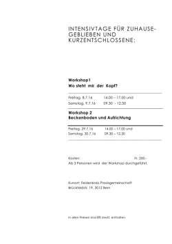 Intensivtage 2016 - Feldenkrais Eliane Joho