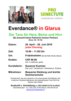 Everdance® in Glarus - Pro Senectute Glarus