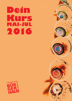 Kursheft MAI-JUL 2016 - Das Bürgerhaus in Barmbek