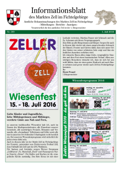 Informationsblatt Juli 2016 - Markt Zell im Fichtelgebirge