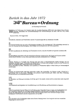 Büroordnung aus den Jahre 1872