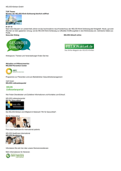 HELIOS Kliniken GmbH TOP Thema Diabetes und Reisen ? mit