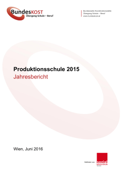 Produktionsschule 2015 Jahresbericht