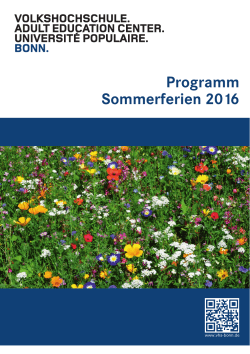 Programm Sommerferien 2016