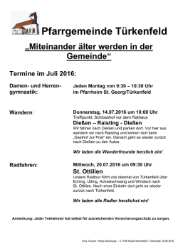 Miteinander &auml;lter werden in der Gemeinde