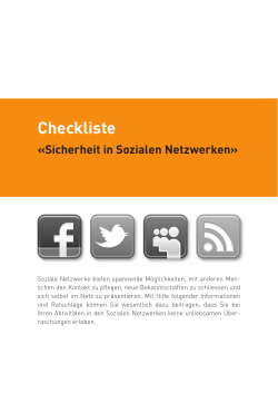 Checkliste «Sicherheits in sozialen Netzwerken