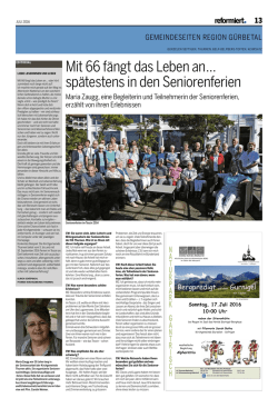 Mit 66 fängt das Leben an … spätestens in den Seniorenferien