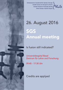 Annual meeting - Swiss Orthopaedics