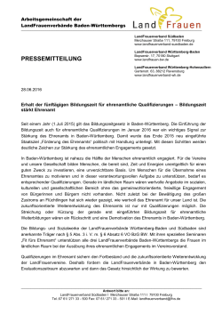 pressemitteilung - LandFrauenverband Südbaden