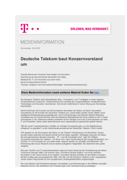 Deutsche Telekom baut Konzernvorstand um - Boerse