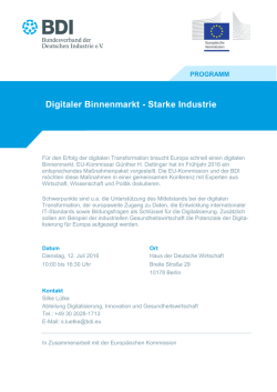 Digitaler Binnenmarkt - Starke Industrie
