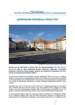 Informationen zum Tag des offenen Denkmals 2016