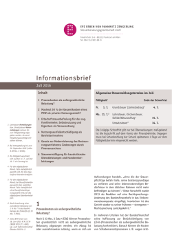 Informationsbrief Juli