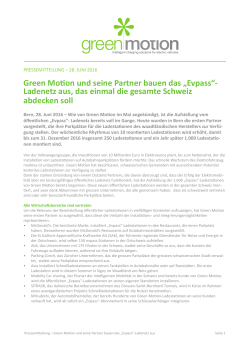 Green Motion und seine Partner bauen das