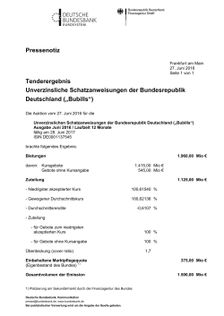 Tenderergebnis - Deutsche Bundesbank