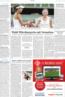 Wahl-Würzburgerin mit Sensation - Tennisclub Weiß