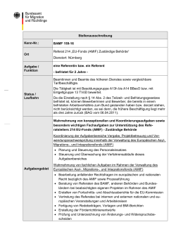 BAMF 159-16 Ort Referat 214 „EU-Fonds (AMIF) Zuständige Behörde“