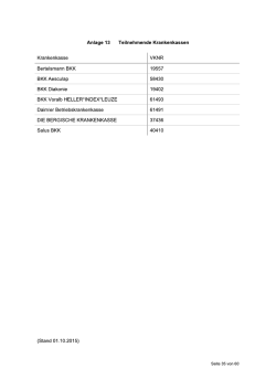 Anlage 13: Teilnehmende Krankenkassen