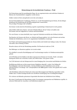 Heimordnung - Schuelerheim Neunburg