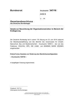Bundesrat Gesetzesbeschluss - Umwelt