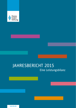 jahresbericht 2015 - Hanns-Seidel