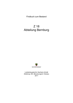 Z 18 Abteilung Bernburg - Online-Recherche - Sachsen