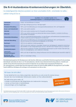Die R+V-Auslandsreise-Krankenversicherungen im &Uuml;berblick.