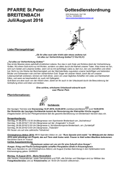 Juli/August 2016 - Pfarre Breitenbach am Inn