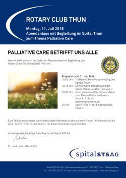 ROTARY CLUB THUN Montag, 11. Juli 2016 Abendanlass mit