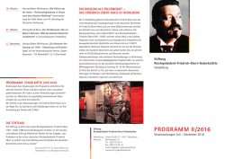 Halbjahresprogramm 2016.II - Stiftung Reichspr&auml;sident