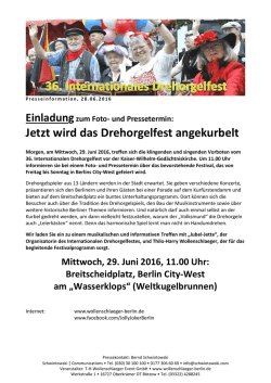 Jetzt wird das Drehorgelfest angekurbelt