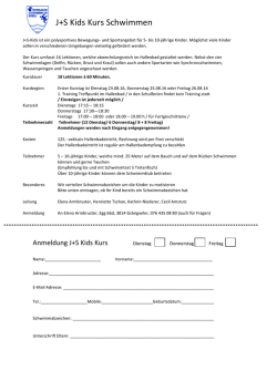 J+S Kids Kurs Schwimmen