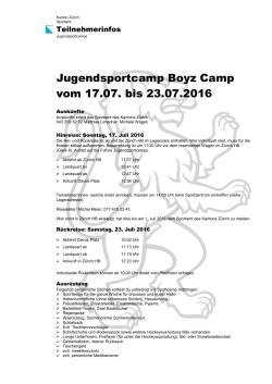 Teilnehmerinfos Boyz Camp - Sportamt