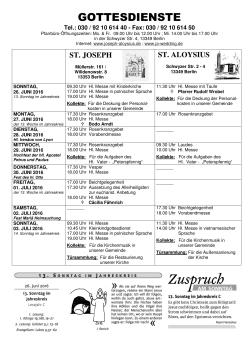 gottesdienste - St. Aloysius