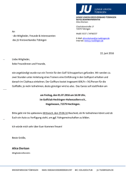 JU Golf-Schnupperkurs - Junge Union Kreisverband T&uuml;bingen