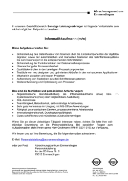 Informatikkaufmann (m/w) - Abrechnungszentrum Emmendingen