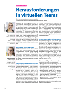 Herausforderungen in virtuellen Teams