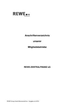 Anschriftenverzeichnis - the REWE Group Supplier Portal.
