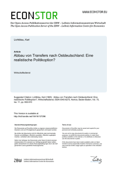 Eine realistische Politikoption?
