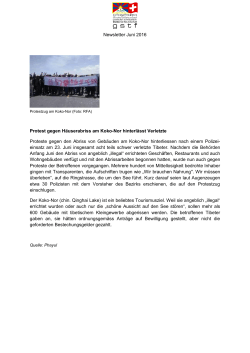 Protest gegen Haeuserabriss am Koko-Nor hinterlaesst
