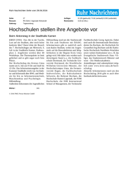 Hochschulen stellen ihre Angebote vor