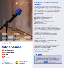 Infoabende Mai bis Juli 2016