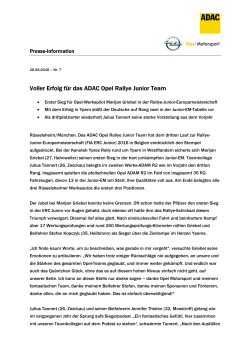 Voller Erfolg für das ADAC Opel Rallye Junior