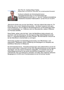 Herr Prof. Dr. Andreas Meyer-Falcke Gru&szlig;wort anl&auml;sslich der