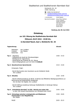 Einladung 102. Sitzung - Barmbek-S&uuml;d