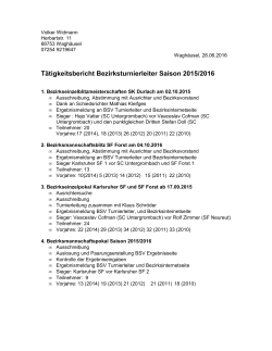 Tätigkeitsbericht Bezirksturnierleiter Saison 2015/2016
