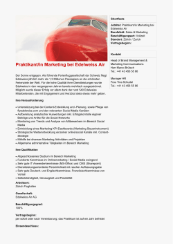 Praktikant/in Marketing bei Edelweiss Air