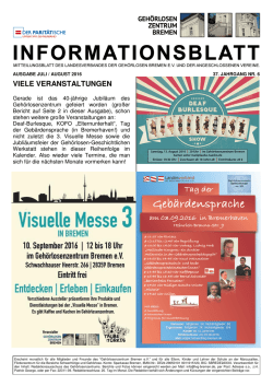 INFO Juli &ndash; August 2016 - Landesverband der Geh&ouml;rlosen Bremen eV